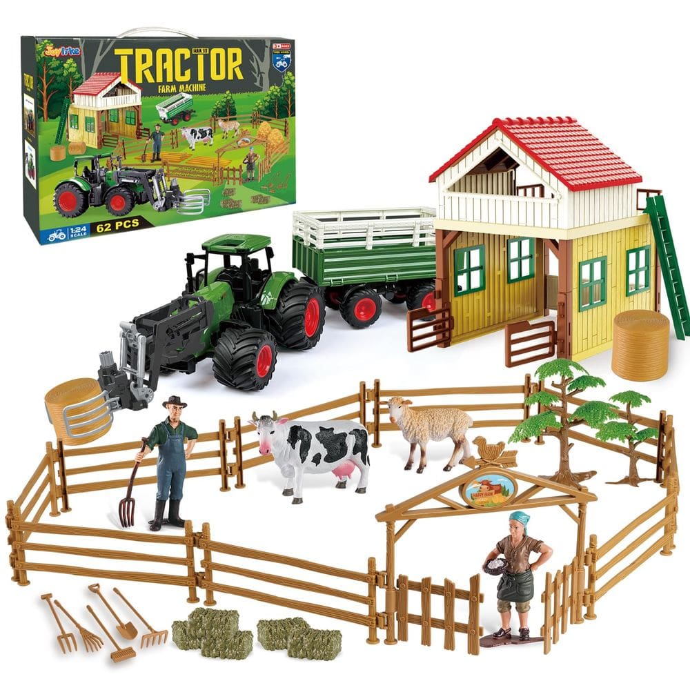 Farm Tractor Playset Joylike com 62 unidades para crianças de 3 anos ou mais