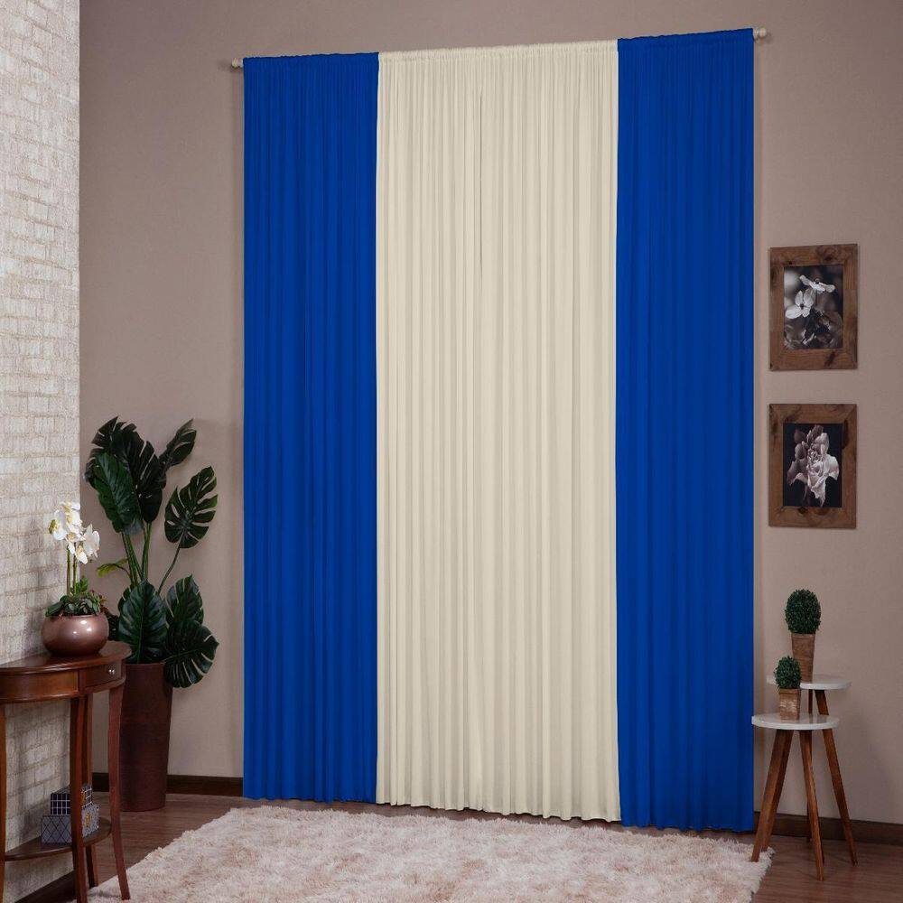 Cortina Para Decoração Sala Quarto 5,00X2,80 Royal Palha