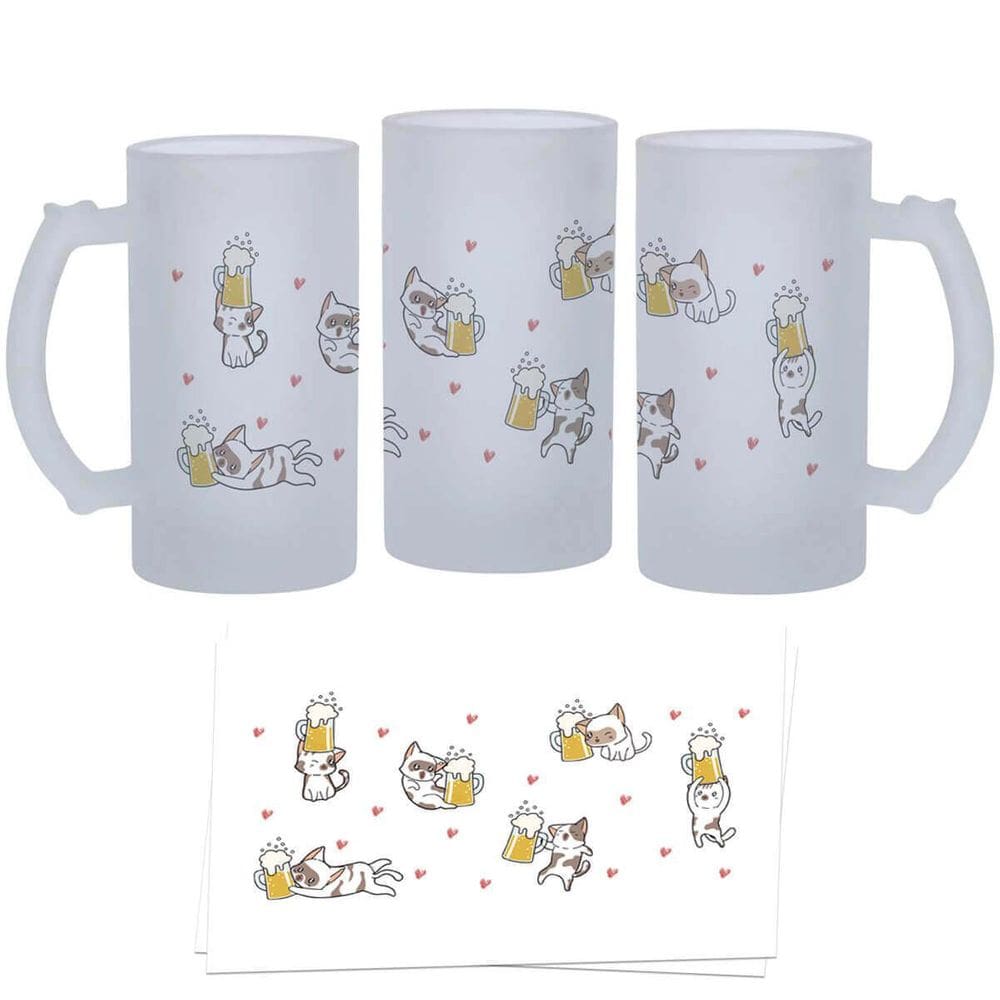 Caneca De Chopp Divertida Gatinhos Kawaii Presente Criativo