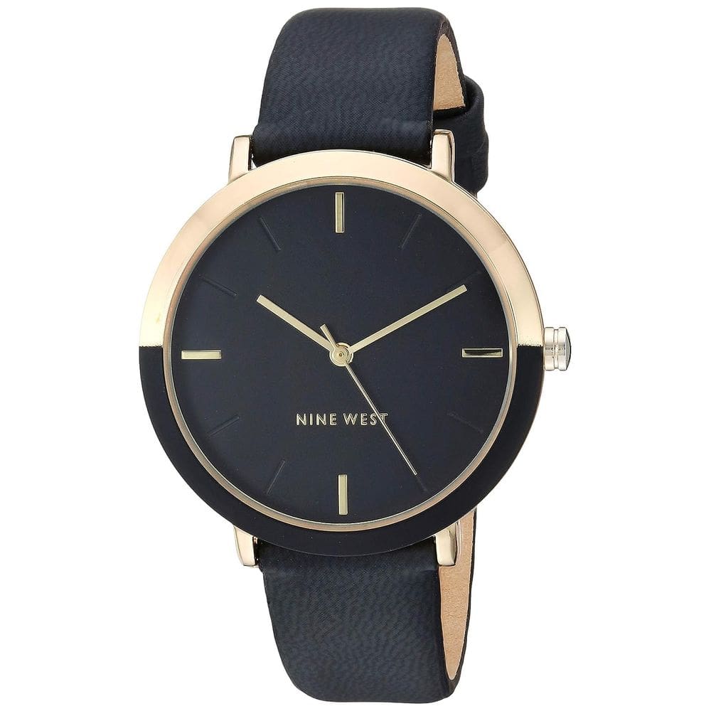 Estojo feminino Watch Nine West com pulseira de 36 mm, mostrador preto