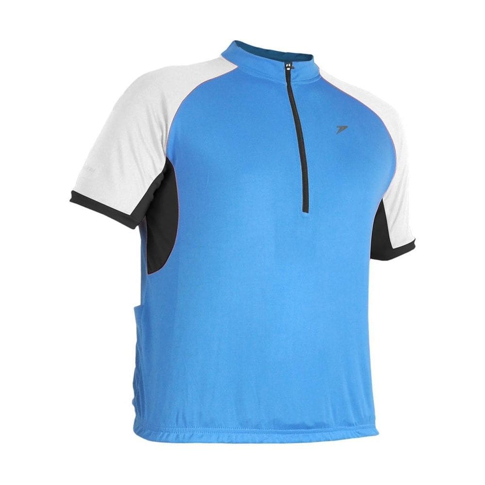 Camiseta Ciclista Com Ziper Modelo Tornado Unisex Azul P