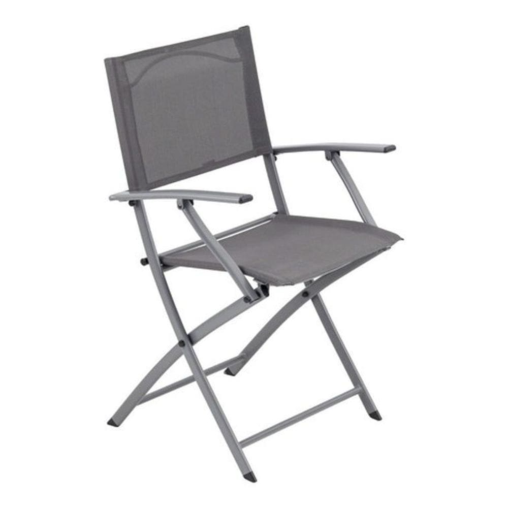 Cadeira Dobrável Aço Cinza 83X42X52Cm - Cinza