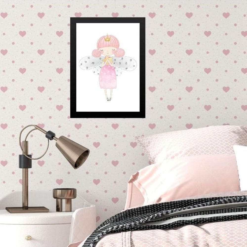 Quadro Infantil Fadinha Estrelinha 33X24Cm