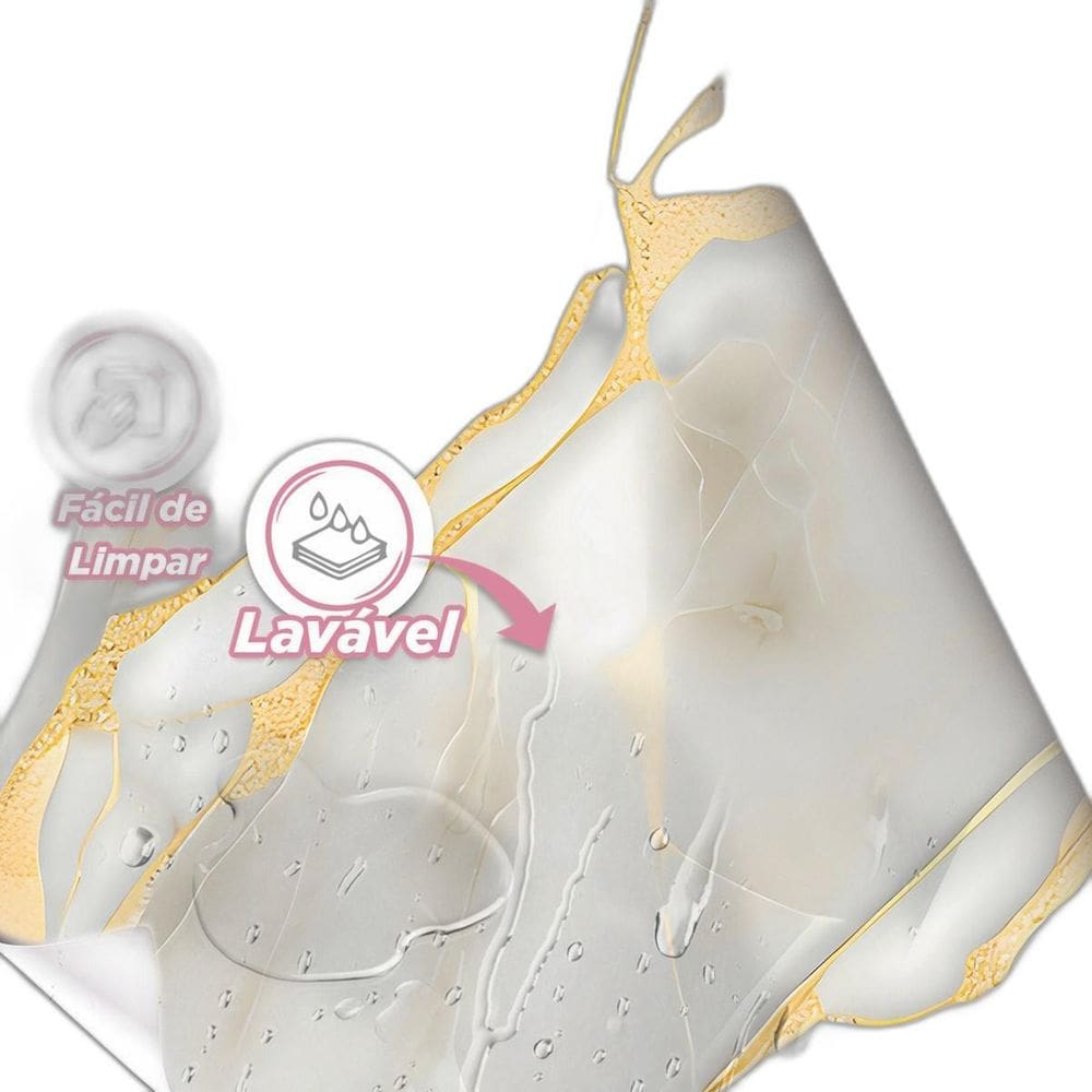 Papel De Parede Painel 3D Mármore Branco Dourado 3M