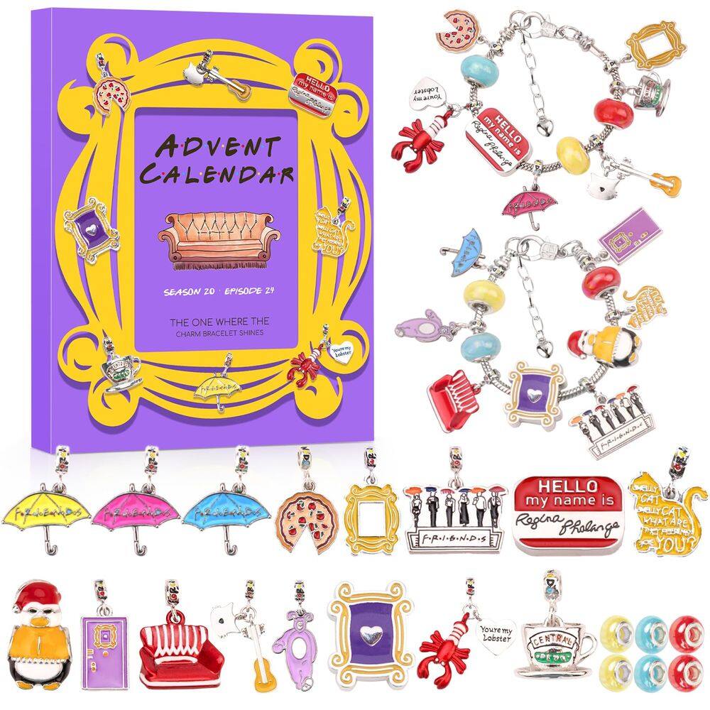 Kit de pulseira Friends Charm do Calendário do Advento 2024 - 24 dias