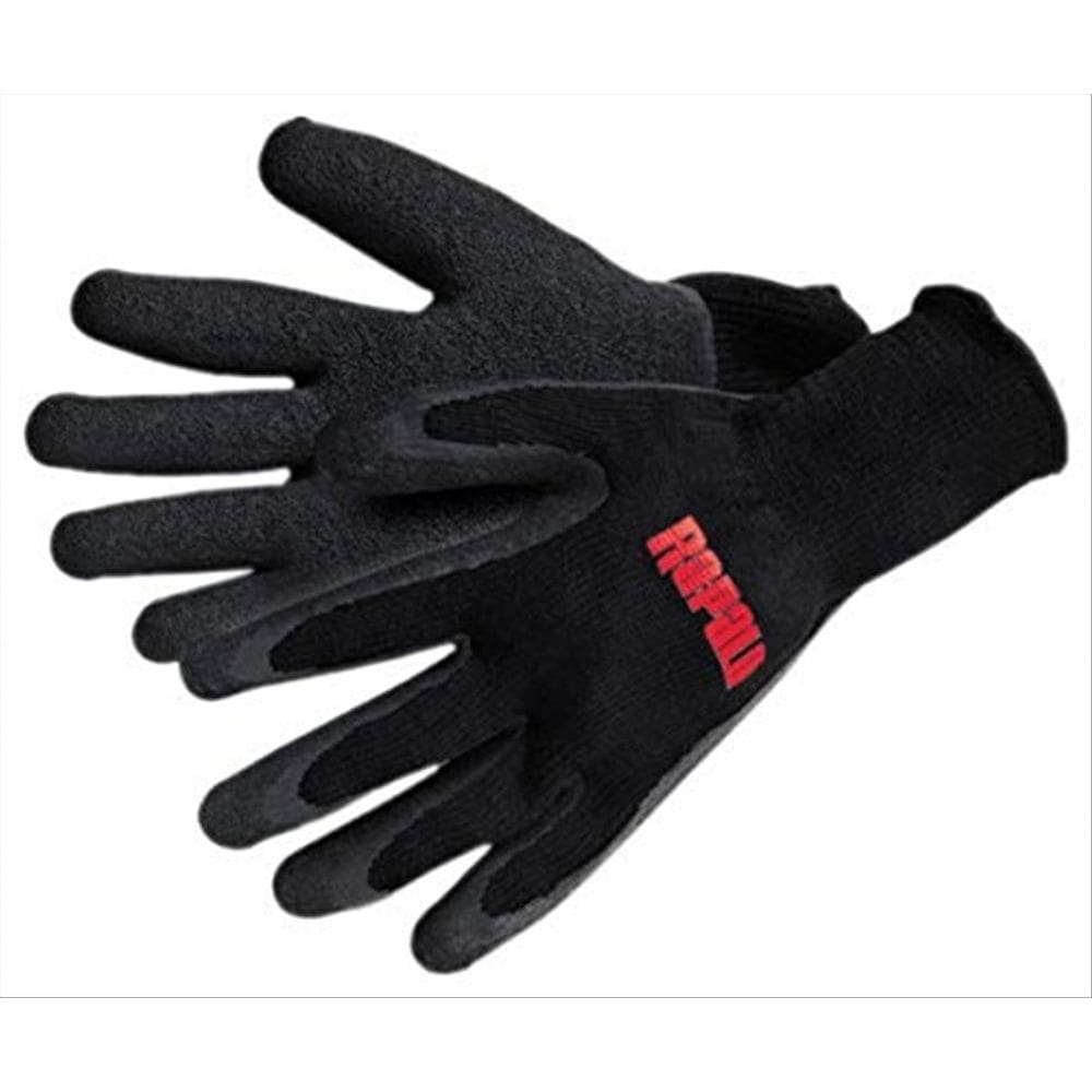 Luvas de pescador Rapala com revestimento de látex preto tamanho L