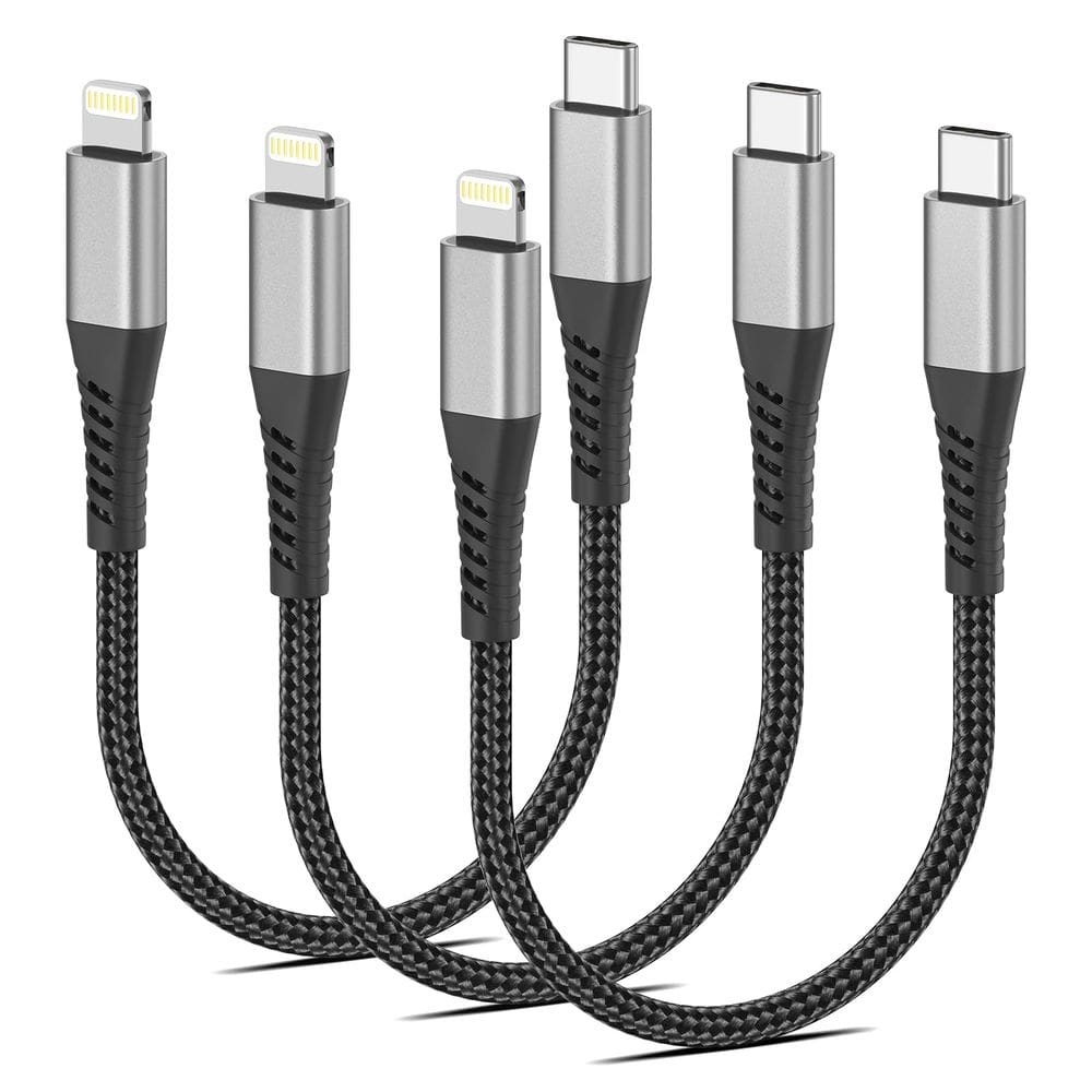 Cabo USB C para Lightning, pacote com 3 unidades da Umefly, com certificação MFi