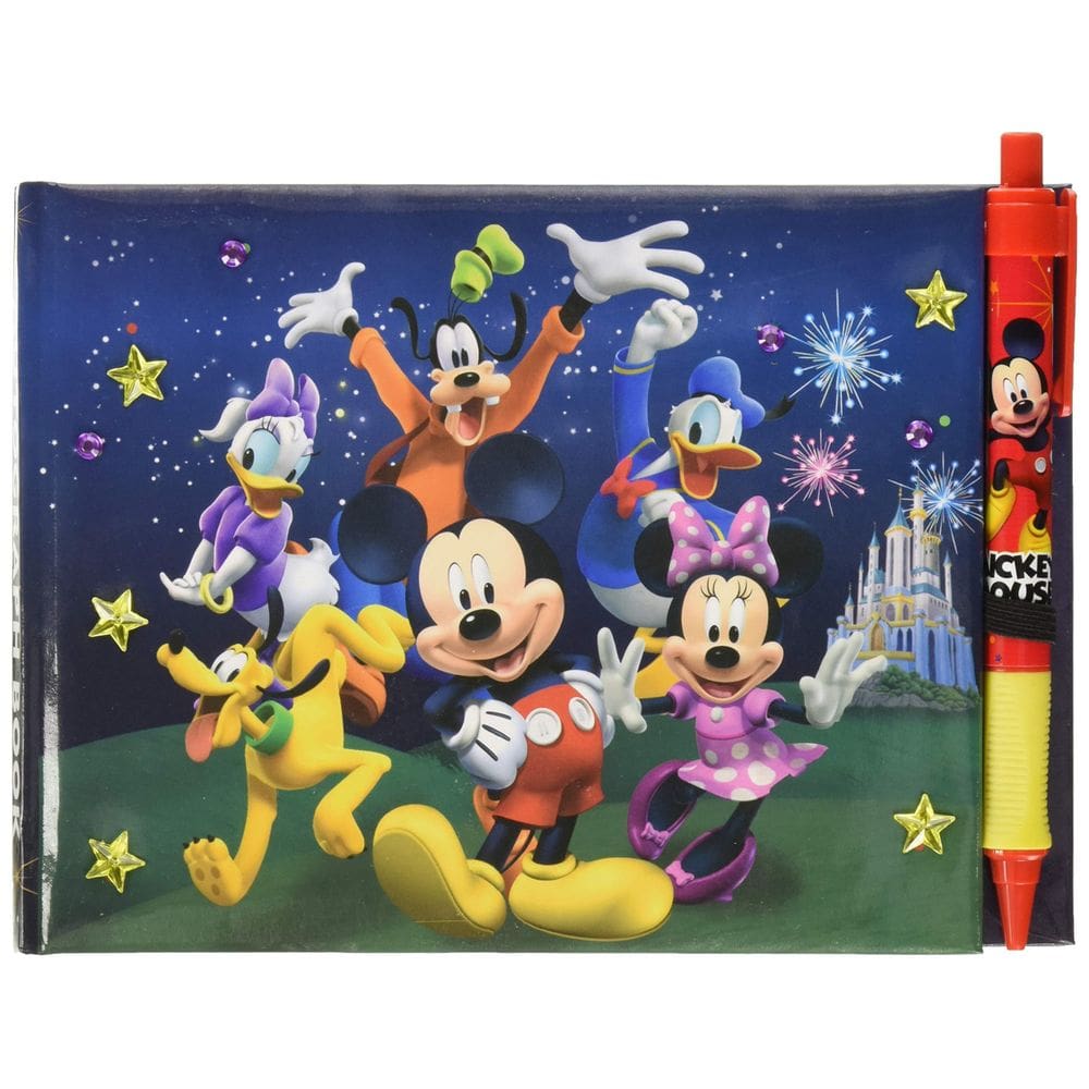Livro de autógrafos Disney Mickey and Friends Deluxe 85231 com caneta