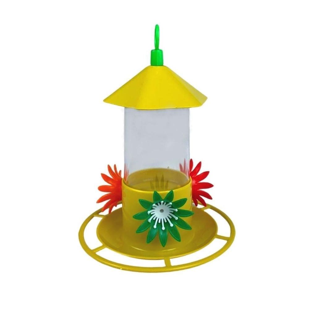 Bebedouro Pássaros Beija Flor Com Poleiro E Chapéu 200Ml
