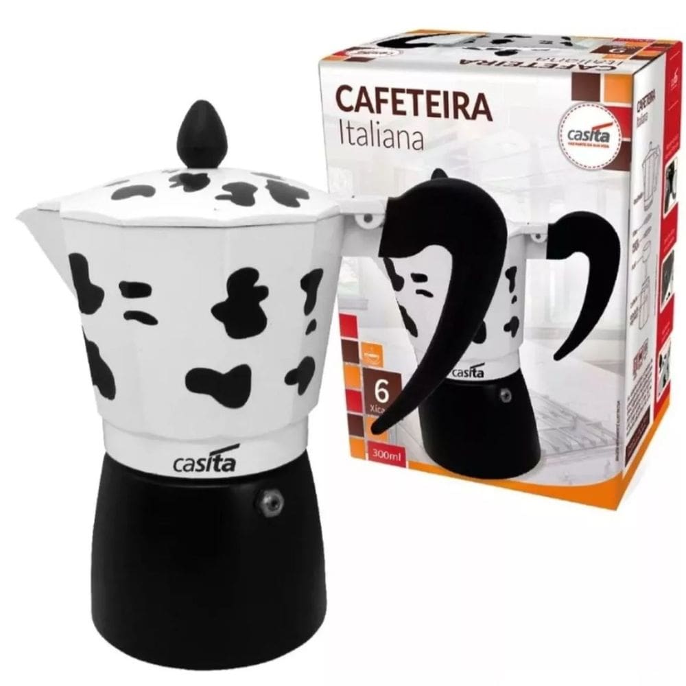 Cafeteira Italiana Vaquinha Moka 6 Xícaras 300ml Café Puro