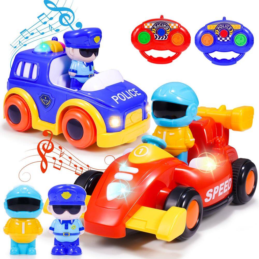Pacote de 2 brinquedos de carro com controle remoto STRAWBETTER para crianças de 3 a 5 anos