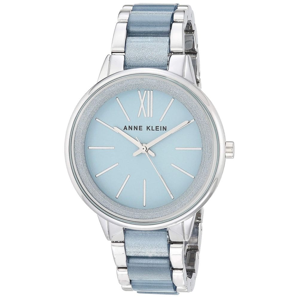 Relógio Anne Klein, pulseira feminina de resina, estojo de 37 mm