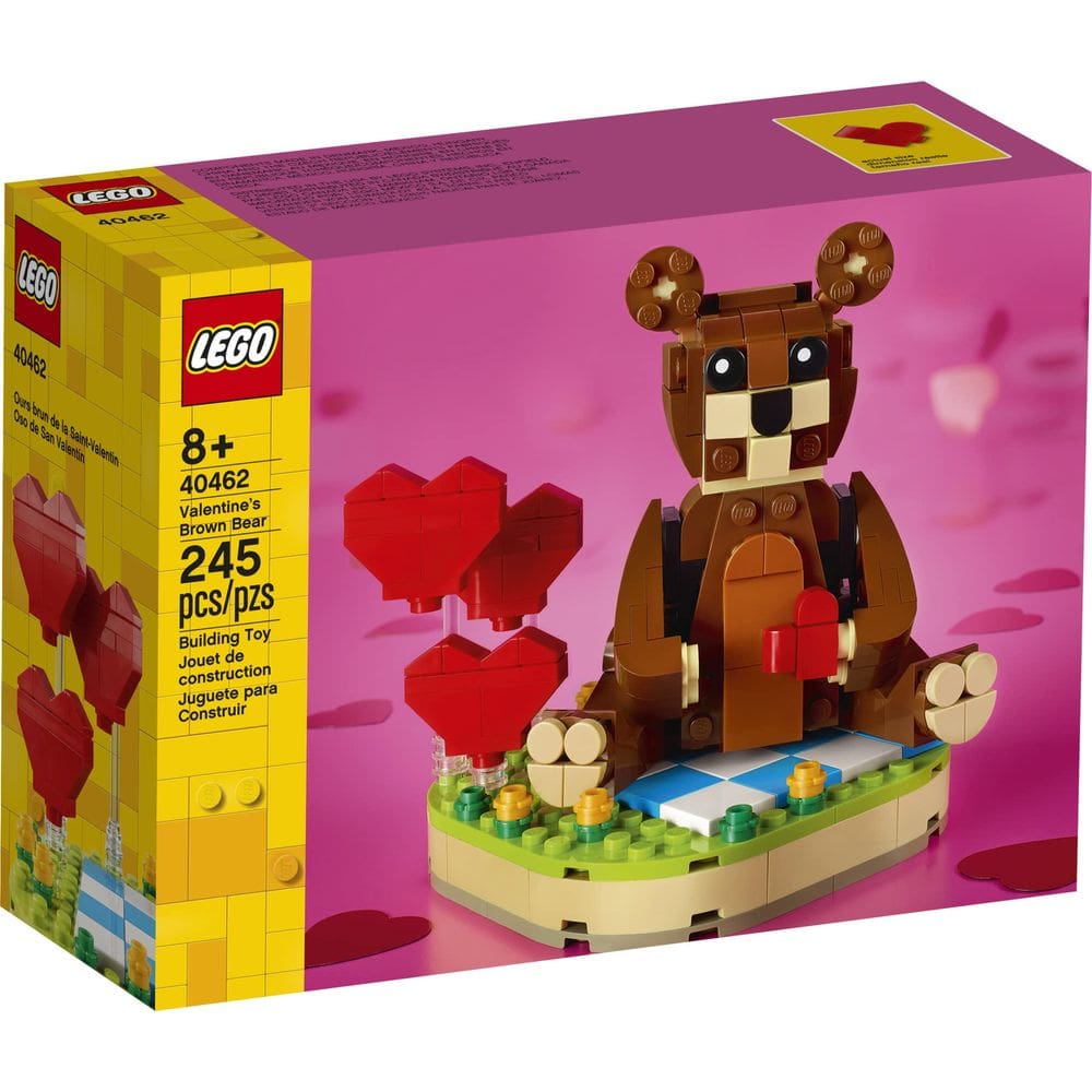 Kit de construção LEGO Valentine`s Brown Bear 40462 (245 peças)