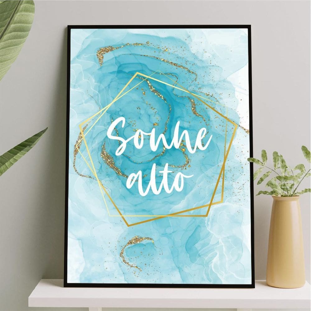 Quadro Sonhe Alto Geométrico 45X34Cm Preta