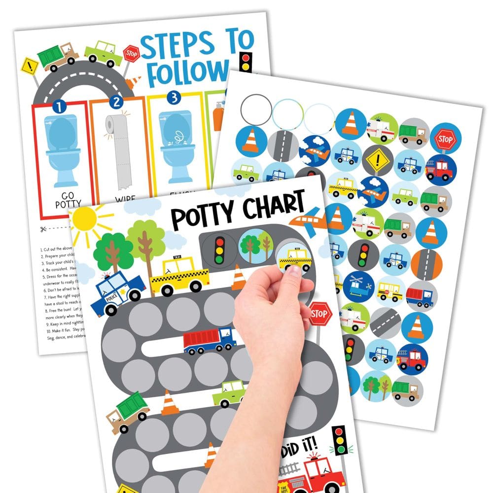 Tabela de treinamento Potty Hadley Designs para meninos com adesivos