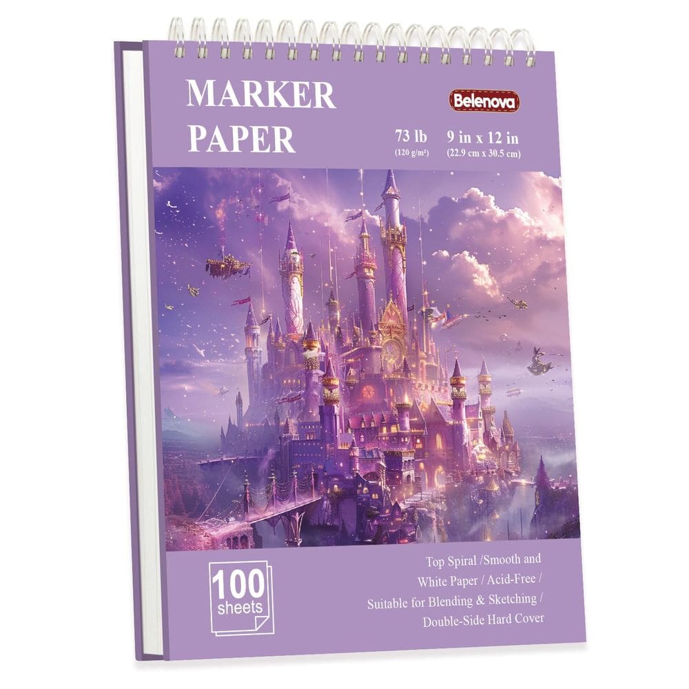 Caderno de esboços Belenova 9x12 cm com 100 folhas para marcadores de álcool