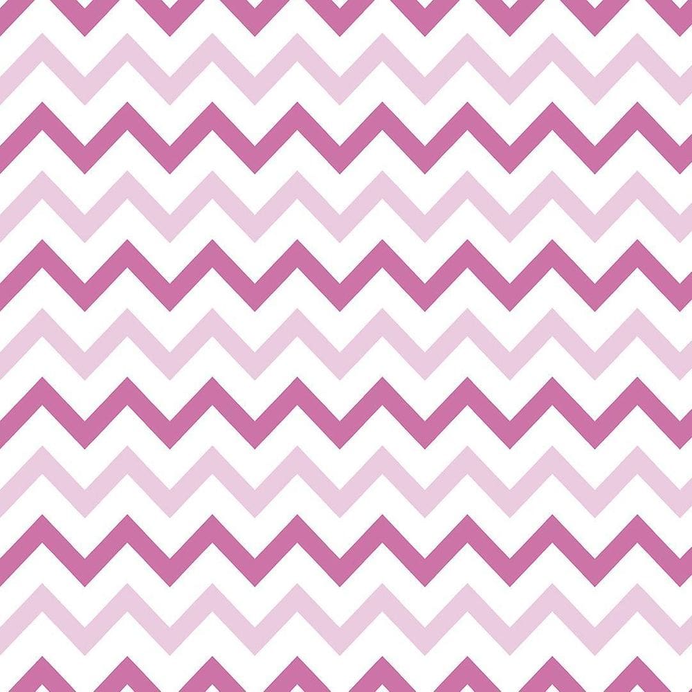 Kit 5 Rolos Papel De Parede Adesivo Chevron Rosa Branco 3,0M