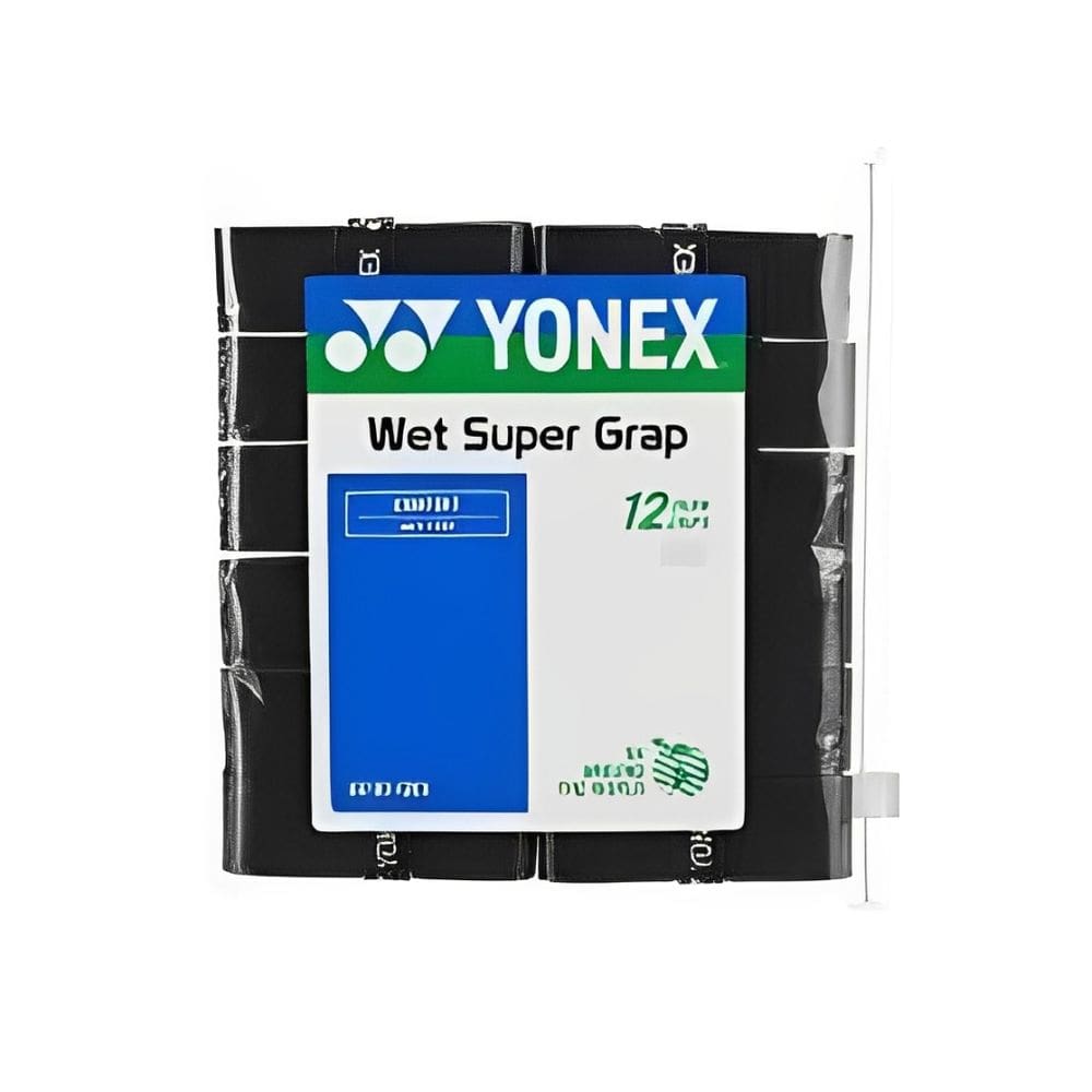 Overgrip Yonex Wet Super Grap Preto - 12 Unidades