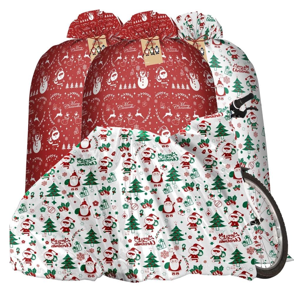 Sacos de presente de Natal Hommay Extra Large 183x152cm 4 unidades