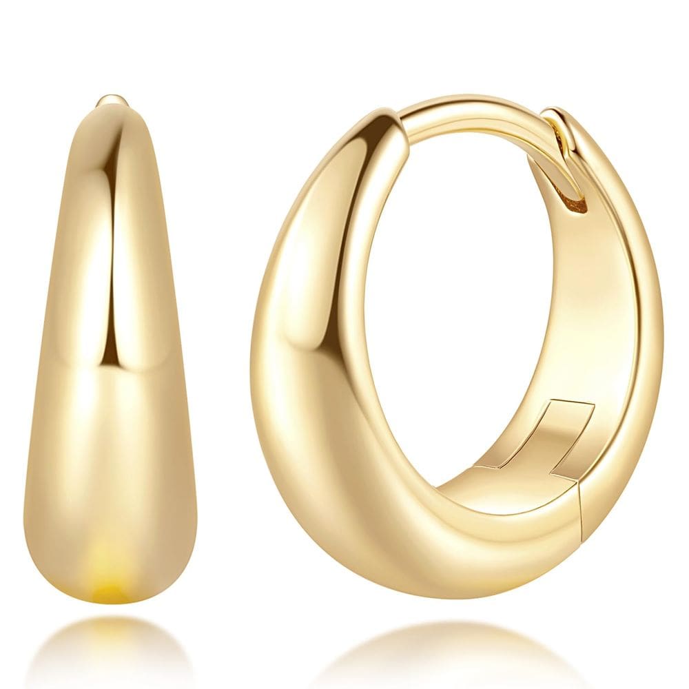 Brincos de argola para mulheres hipoalergênicos banhados a ouro Degerde 14K