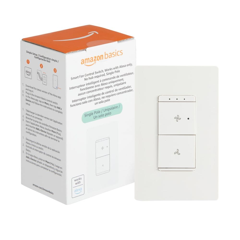 Interruptor inteligente de controle de ventilador Amazon Basics funciona com Alexa