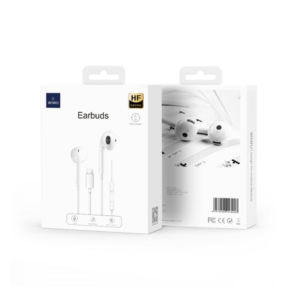 Fone De Ouvido Earbuds Intra-Auricular Estéreo Tipo-C - Wiwu