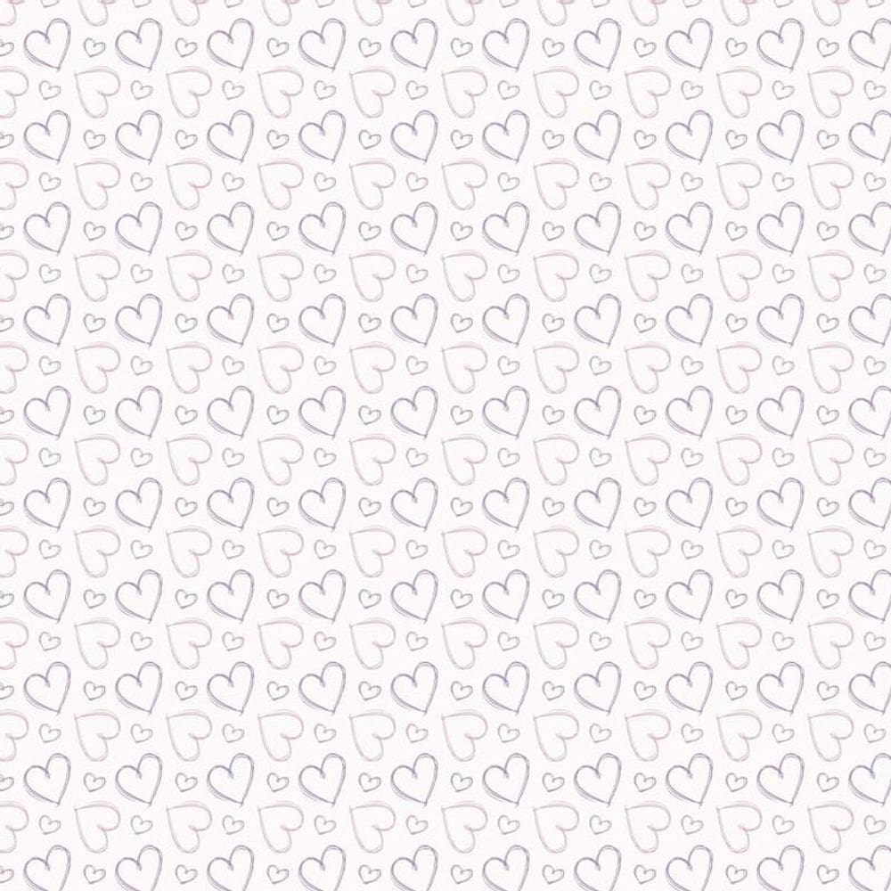 Papel Parede Corações Em Linhas Laranja E Lilás Autocolante