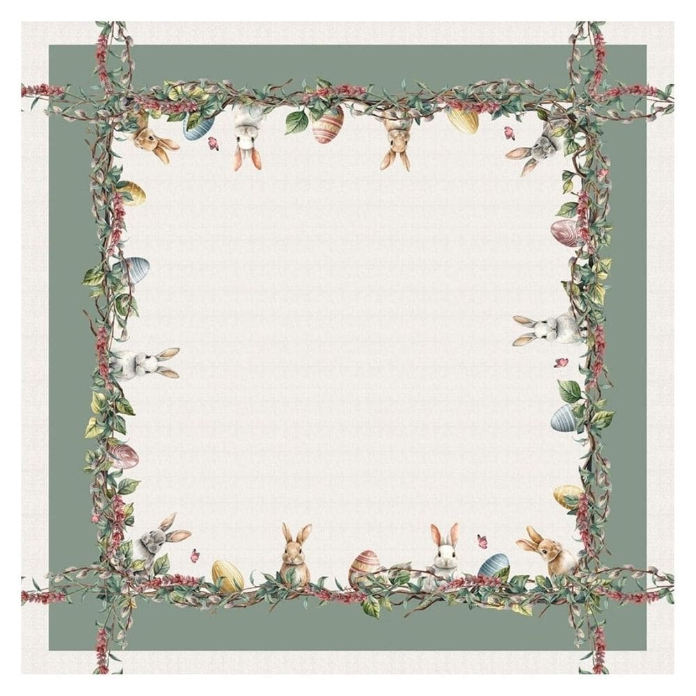 Toalha De Mesa De Pascoa 140x140cm Florescendo Momentos Magicos