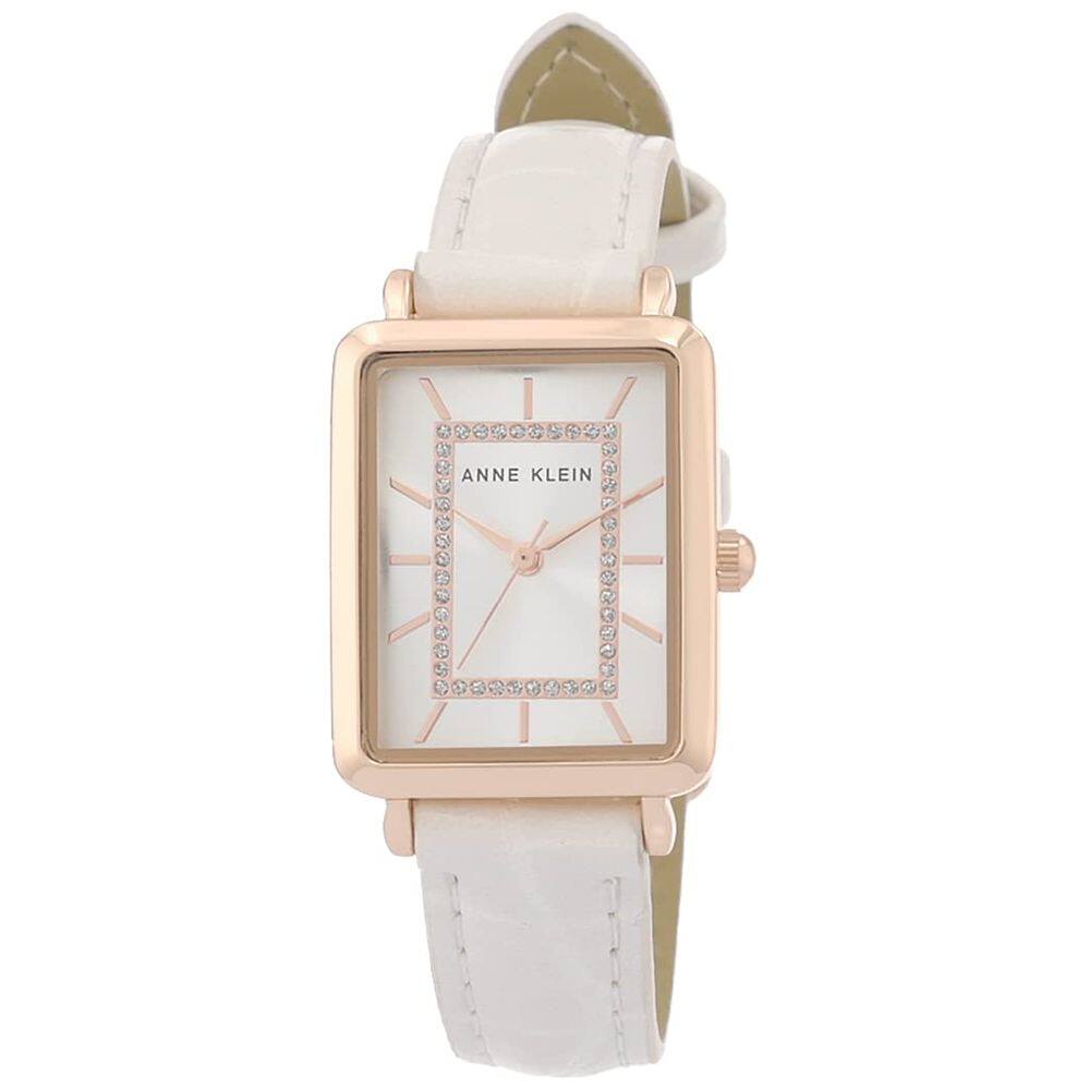 Relógio feminino Anne Klein AK/3820RGIV com pulseira de couro sintético