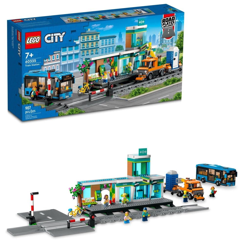Toy Train Station Conjunto de estação de trem LEGO City 60335 Kids