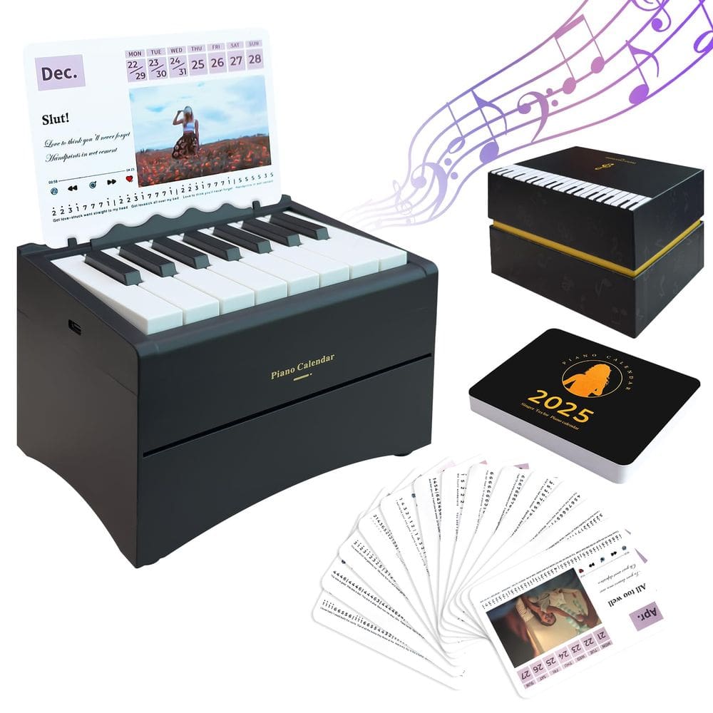 Calendário de mesa Calendário de piano JOSMAX 2025 com 52 partituras
