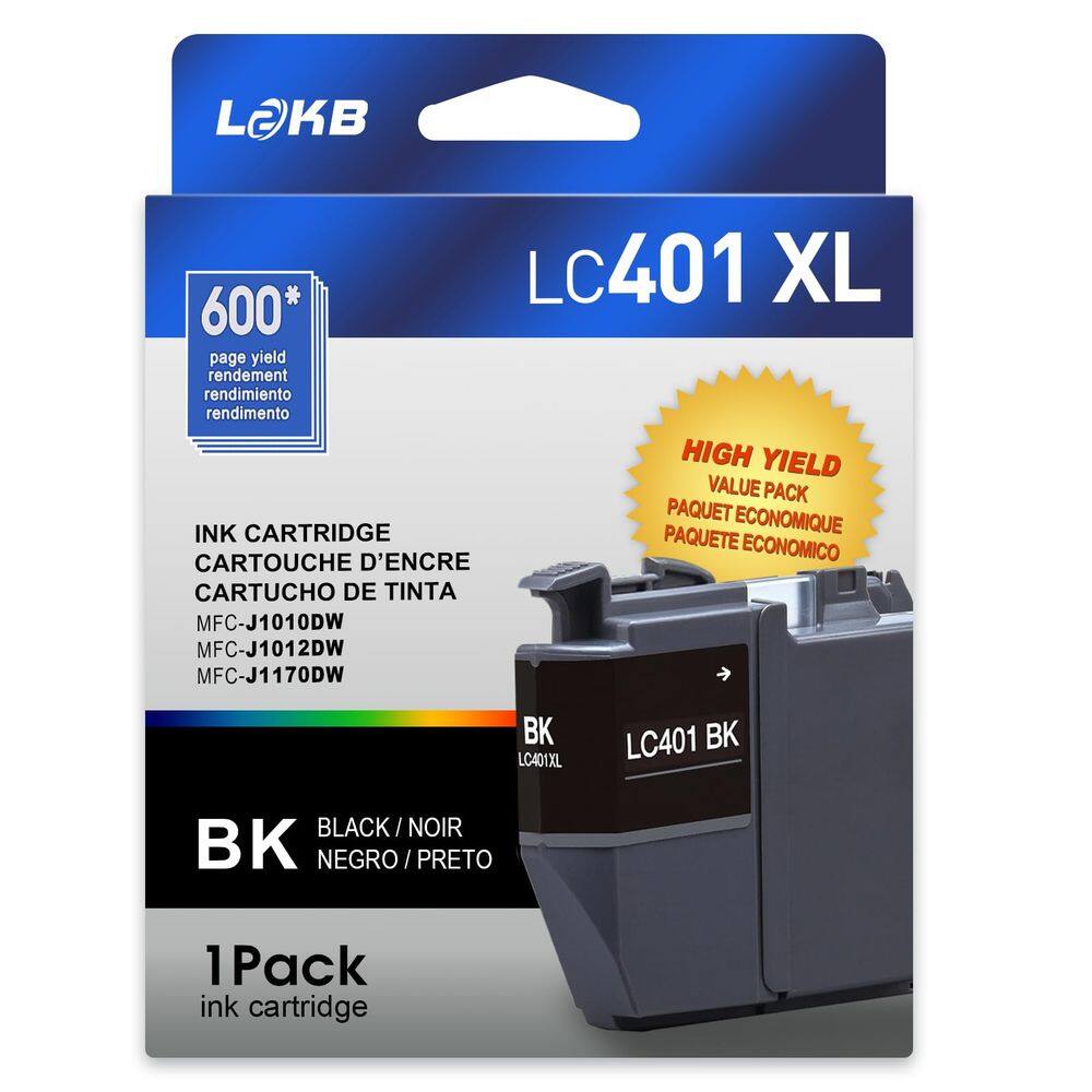Cartuchos de tinta L2KB LC401XL pretos para Brother MFC-J1010DW