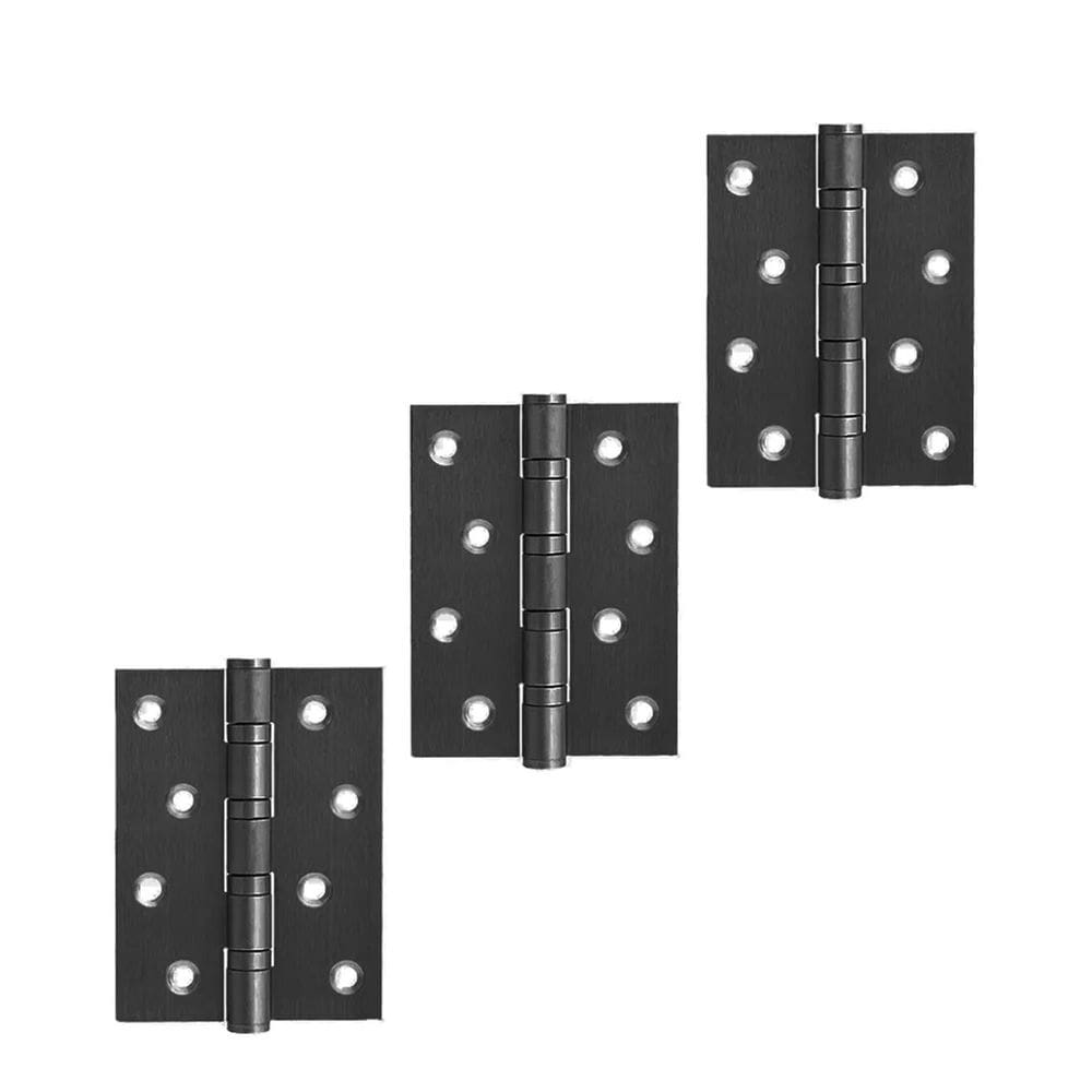 Dobradiça 4 X 3 Inox Preto 3 Unidades Unica