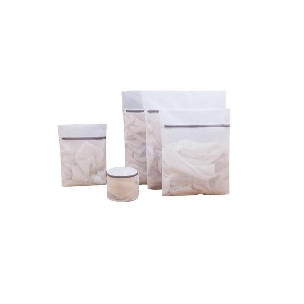 Kit 5 Sacos De Lavanderia Para Lavar Roupa Com Ziper