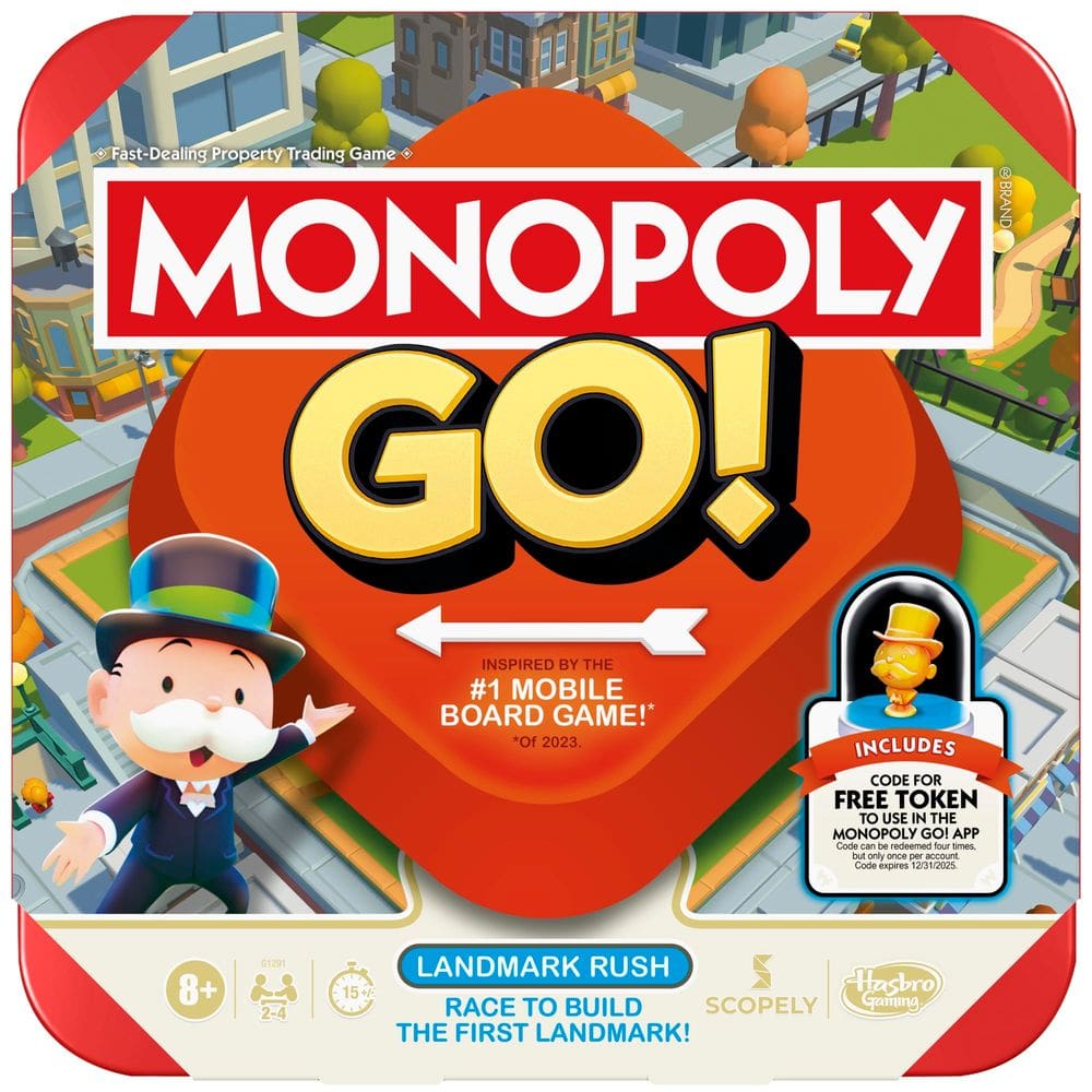 Jogo de Tabuleiro Monopoly Go! para Família 2-4 Jogadores +8 anos