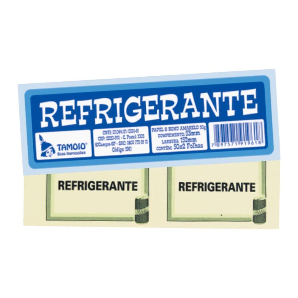 Bloco Ficha De Refrigerante 50X02 Folhas 10 Blocos Tamoio