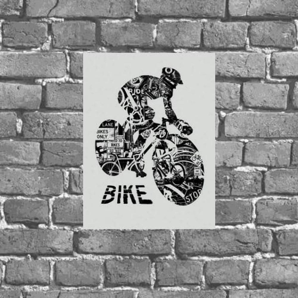 Placa Decorativa De Parede Bike 18X27Cm