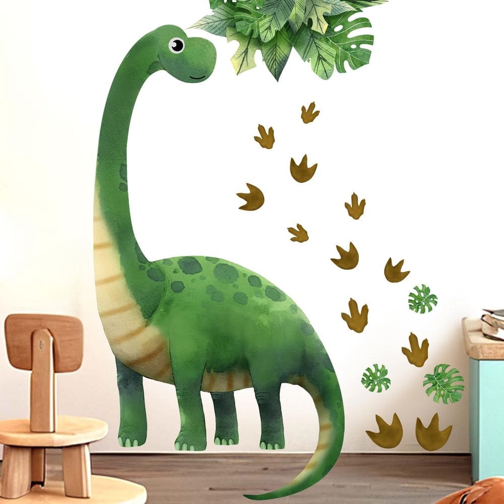 Decalques de parede Amimagen Dinosaur Footprint Aquarela PVC