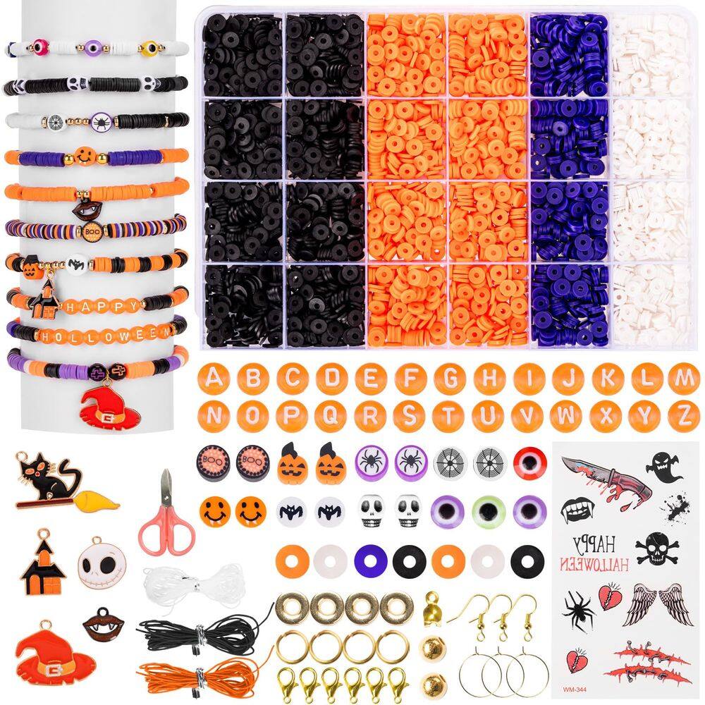 Kit de pulseira Friendship Goldwise Halloween com miçangas de argila