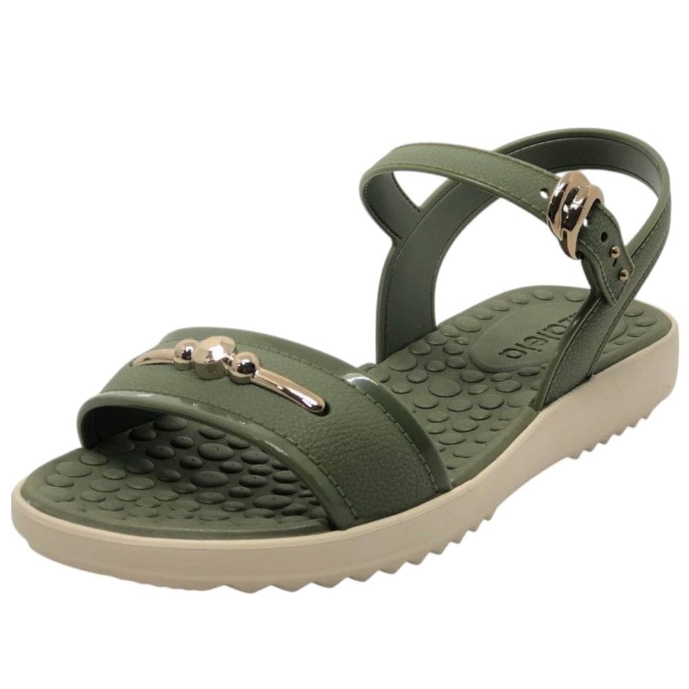Sandalia Feminina Anabela Conforto Baixa Moda Azaleia Emily