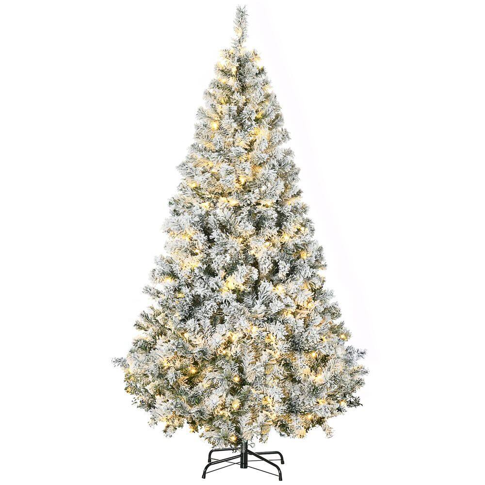Árvore de Natal HOMCOM 6 pés com 638 galhos flocados de neve