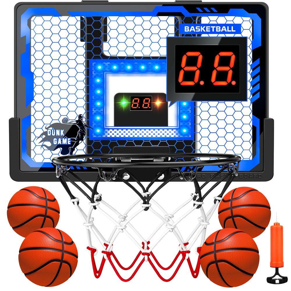 Cesta de basquete de salão BADGOAL para crianças com placar e 4 bolas