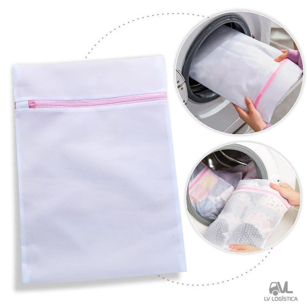 Saco De Lavar Roupa Delicada 30X40 Com Ziper Lavanderia