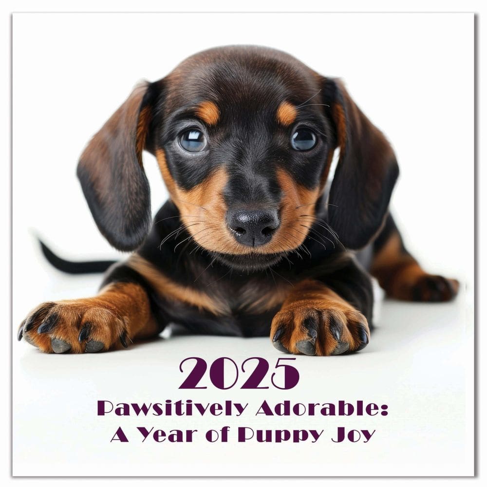 Calendário de parede 2025 Adorable Puppy Family Planner 30x60cm
