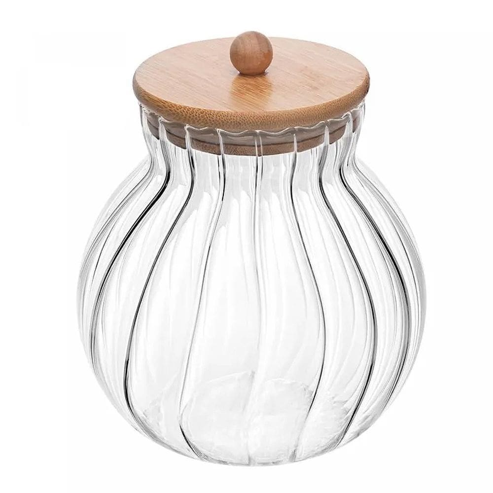 Porta Mantimentos de Vidro com Tampa de Bambu Classic 1,5L - Wolff