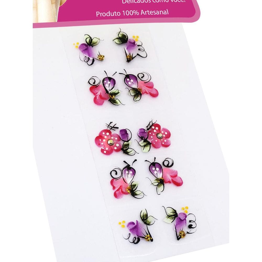 Kit 100 Adesivos Para Unhas Arte Sedução, 100% Artesanal