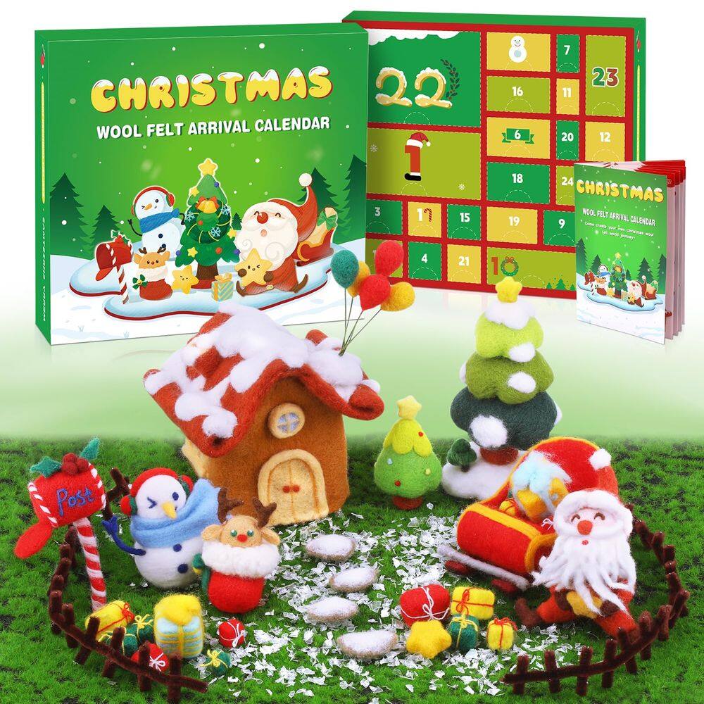 Kit de feltragem com agulhas JUPEAN Christmas com roupa de lã e ferramentas