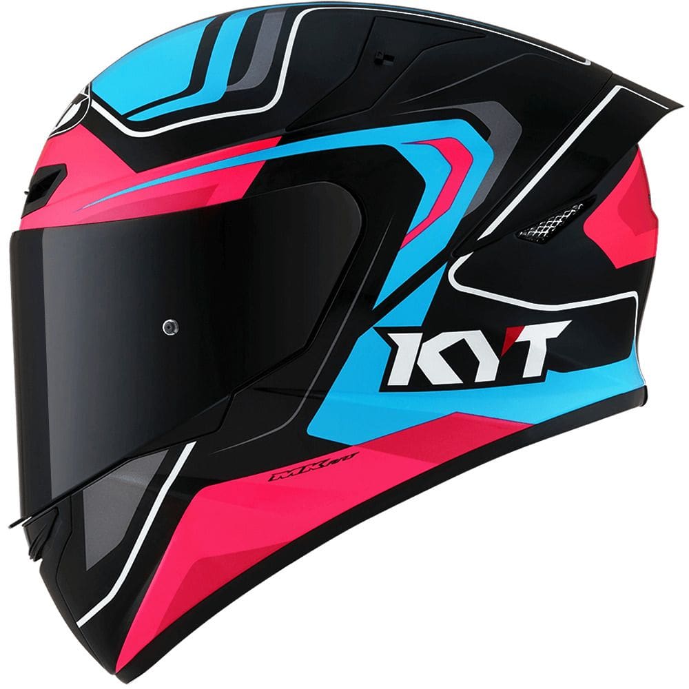Capacete KYT TT Course Overtech Azul e Rosa