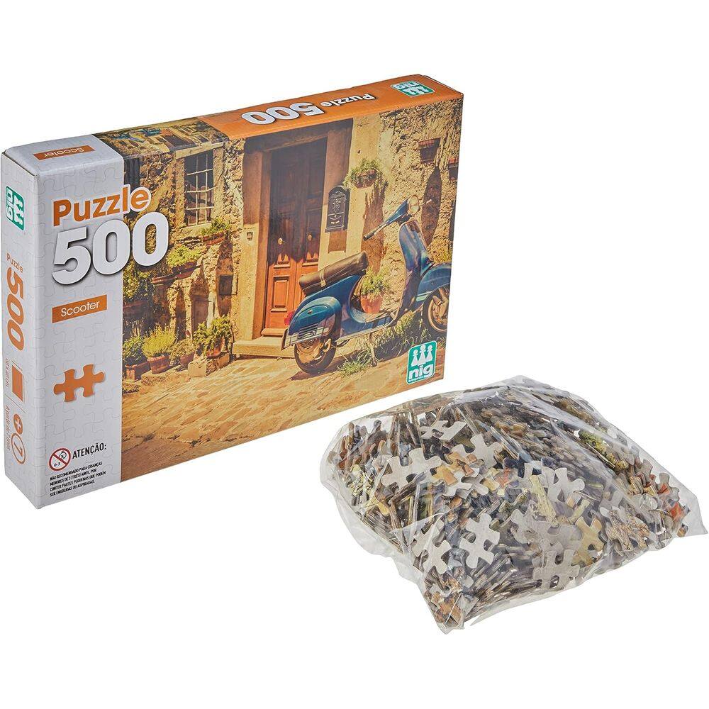 Quebra Cabeça Scooter Didático 500 Peças Puzzle 60x40cm 7 anos+