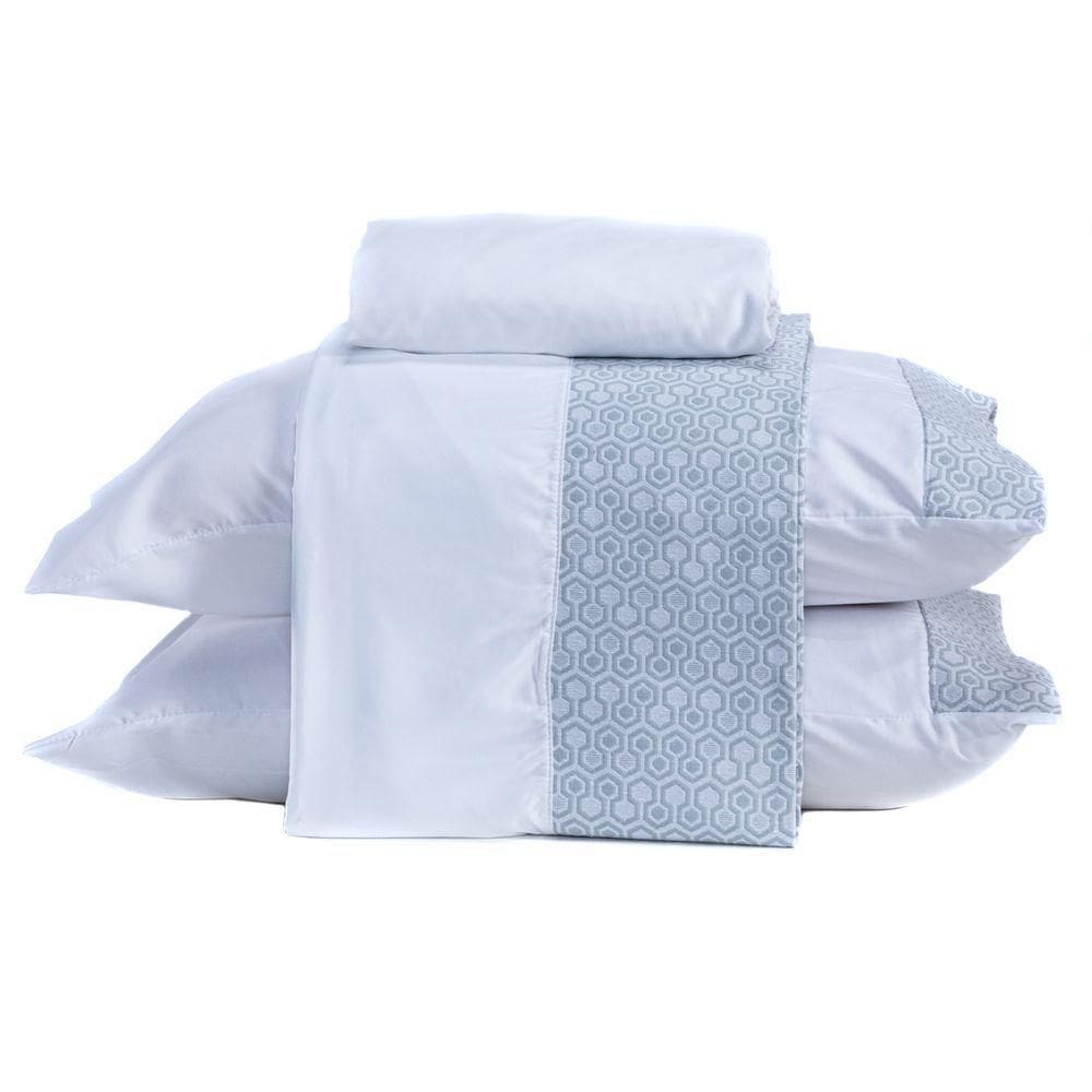 Jogo De Cama King 04 Peças 400 Fios Cor Branco